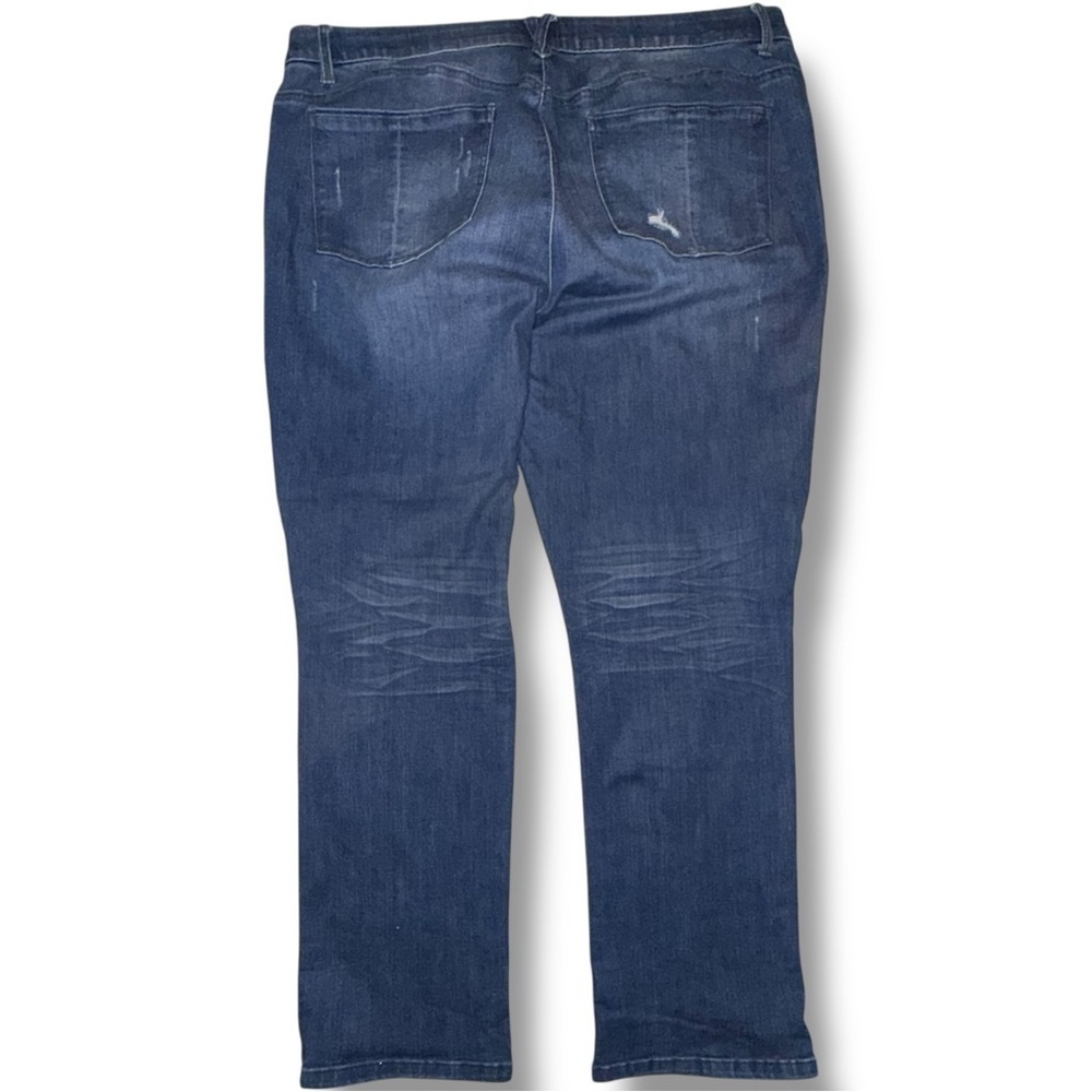 WIT & WISDOM CoolMax Ripped Mid Rise Girlfriend Jeans - 16 Blue Vintage - Picture 11 of 12